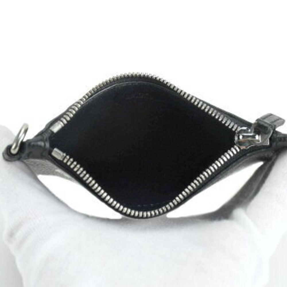 Balenciaga coin card case cash neck strap black leather key ring purse wallet - Picture 4 of 6